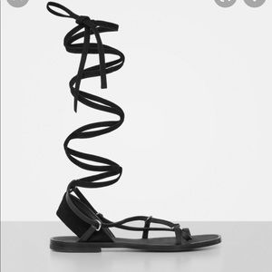 All Saints Alba lace up Black sandal 39/8